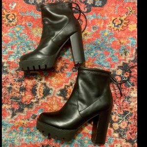 Leather healed boots